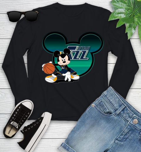 NBA Utah Jazz Mickey Mouse Disney Basketball Youth Long Sleeve 2