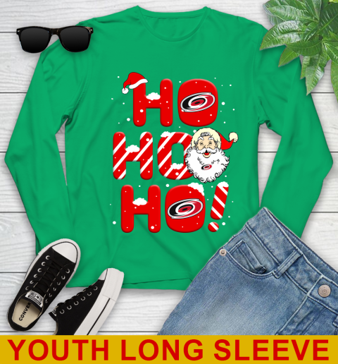 Carolina Hurricanes NHL Hockey Ho Ho Ho Santa Claus Merry Christmas Shirt Youth Long Sleeve 7