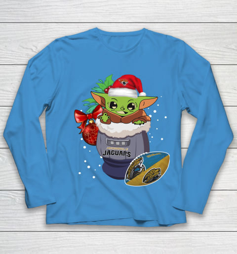 Jacksonville Jaguars Christmas Baby Yoda Star Wars Funny Happy NFL Youth Long Sleeve 7