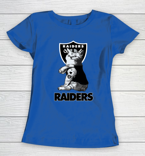 NFL Football My Cat Loves Oakland Raiders Women's T-Shirt 8
