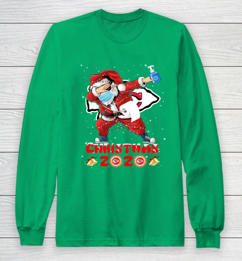 Kansas City Chiefs Funny Santa Claus Dabbing Christmas 2020 NFL Long Sleeve T-Shirt 4