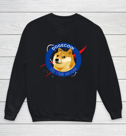 Dogecoin To The Moon Funny Crypto Meme Youth Sweatshirt