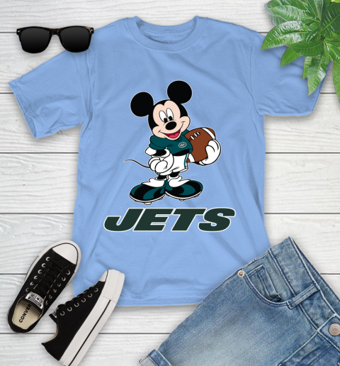 NFL Football New York Jets Cheerful Mickey Mouse Shirt Youth T-Shirt 11