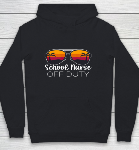 School Nurse Off Duty Sunglasses Beach Sunset Youth Hoodie