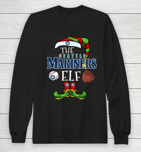 Seattle Mariners Christmas ELF Funny MLB Long Sleeve T-Shirt