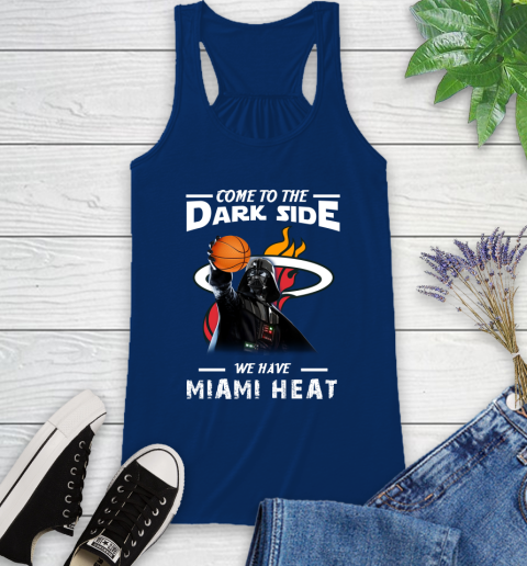 NBA Come To The Dark Side We Have Miami Heat Star Wars Darth Vader Basketball Racerback Tank 8