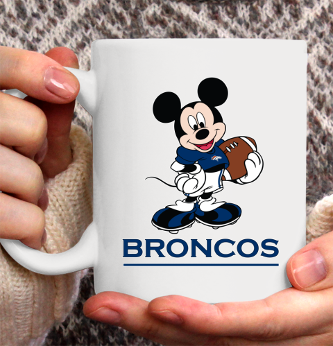 NFL Football Denver Broncos Cheerful Mickey Mouse Shirt Ceramic Mug 15oz 2