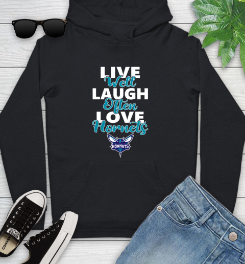NBA Basketball Charlotte Hornets Live Well Laugh Often Love Shirt Youth Hoodie