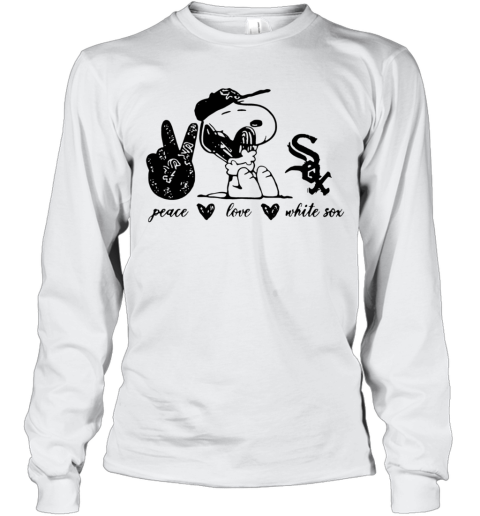 Peace Love Chicago White Sox Snoopy Long Sleeve T-Shirt