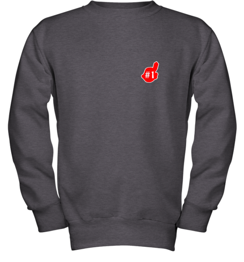 zuny 1 cleveland hometown indian tribe vintage baseball fans youth sweatshirt 47 front dark heather