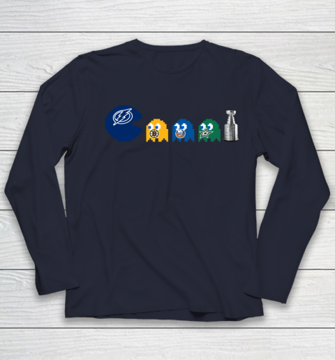 Tampa Bay Lightning x Pacman Create History For Stanley Cup Youth Long Sleeve 3