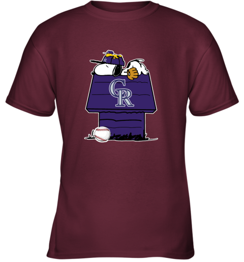 Colorado Rockies Snoopy And Woodstock Resting Together MLB Youth T-Shirt