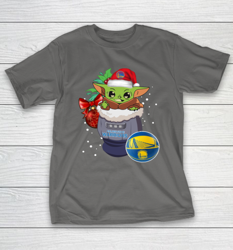 Golden State Warriors Christmas Baby Yoda Star Wars Funny Happy NBA T-Shirt 9