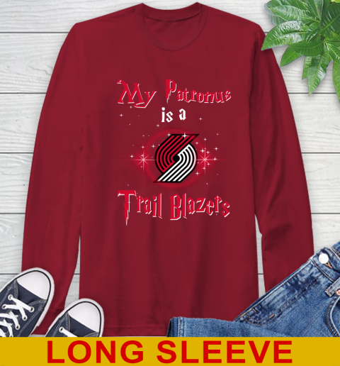 NBA Basketball Harry Potter My Patronus Is A Portland Trail Blazers Long Sleeve T-Shirt 9