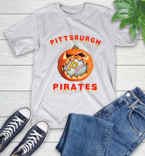 MLB Pittsburgh Pirates Halloween Pumpkin Baseball Sports T-Shirt 12