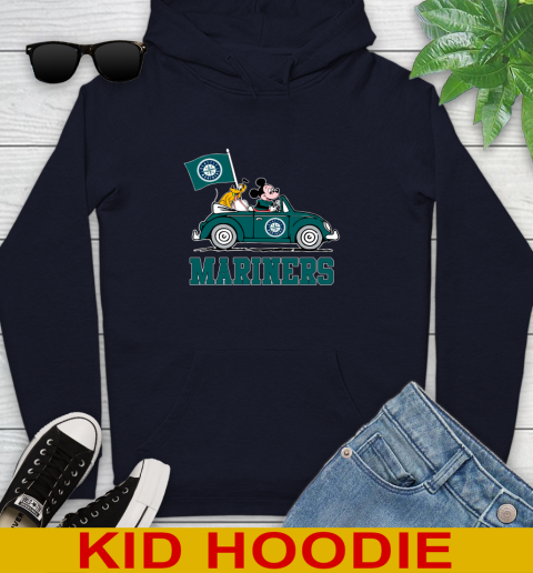 MLB Baseball Seattle Mariners Pluto Mickey Driving Disney Shirt Youth Hoodie 4