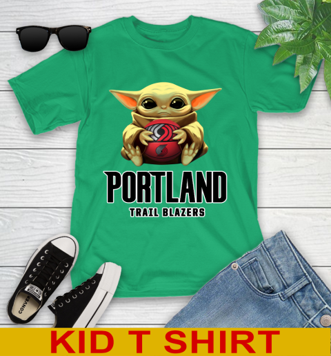 NBA Basketball Portland Trail Blazers Star Wars Baby Yoda Shirt 106