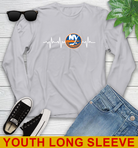 New York Islanders NHL Hockey Heart Beat Shirt Youth Long Sleeve 5