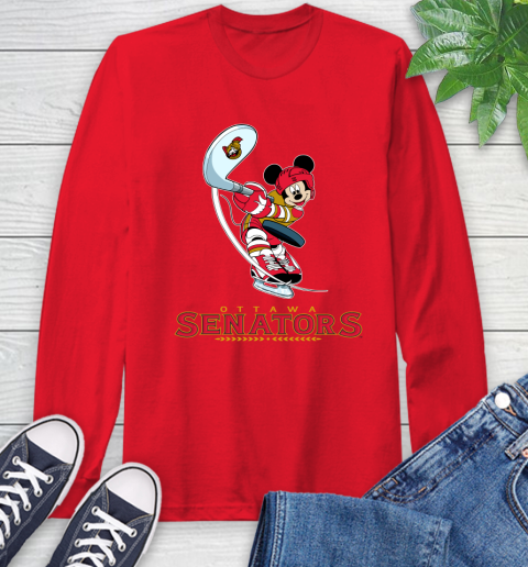 NHL Hockey Ottawa Senators Cheerful Mickey Mouse Shirt Long Sleeve T-Shirt 11