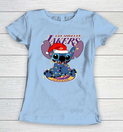 Los Angeles Lakers NBA noel stitch Basketball Christmas Women's T-Shirt 4