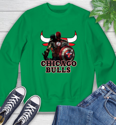 Chicago Bulls NBA Basketball Captain America Thor Spider Man Hawkeye Avengers Sweatshirt 6