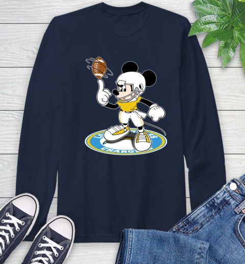 NFL Football Los Angeles Chargers Cheerful Mickey Disney Shirt Long Sleeve T-Shirt 4
