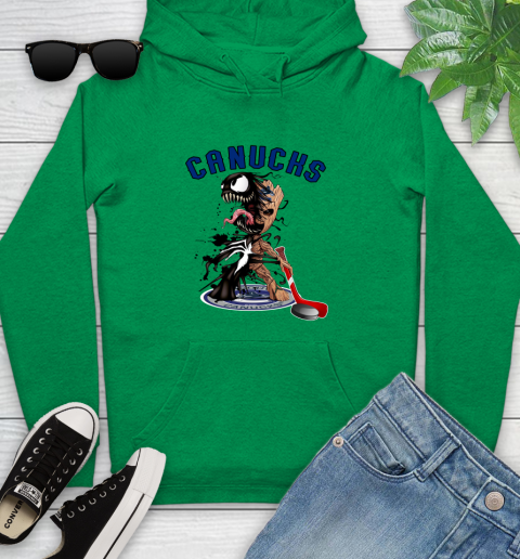 NHL Vancouver Canucks Hockey Venom Groot Guardians Of The Galaxy Youth Hoodie 7