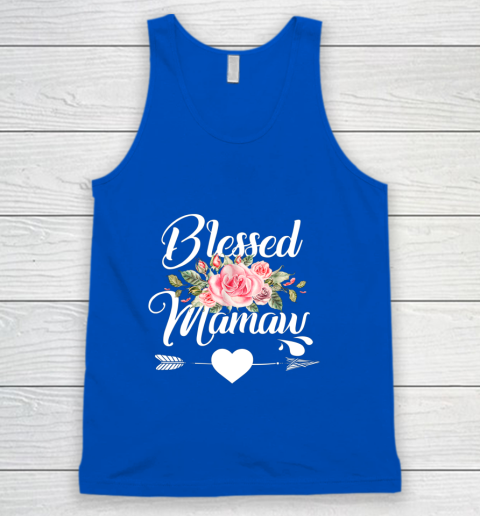Blessed Mamaw Thanksgiving Christmas Floral Gift For Grandma Tank Top 4