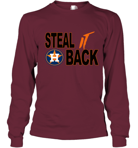 x4nl steal it back houston astros long sleeve tee 14 front maroon
