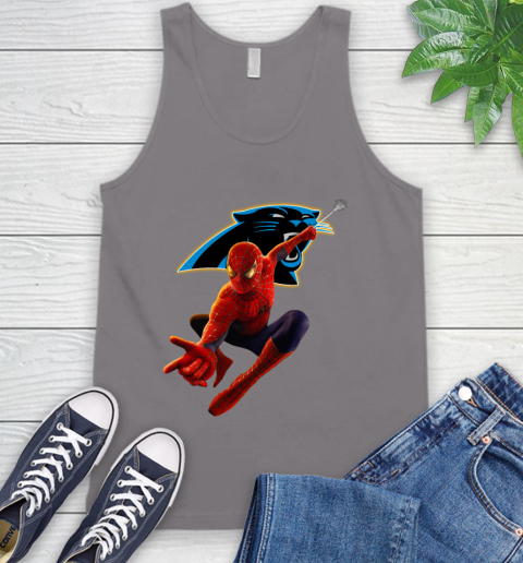 NFL Spider Man Avengers Endgame Football Carolina Panthers Tank Top 7
