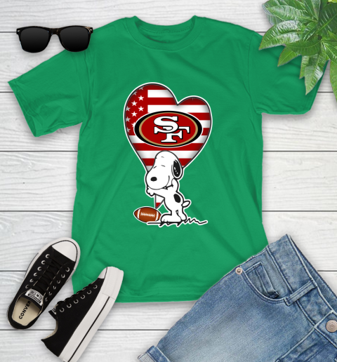 San Francisco 49ers NFL Football The Peanuts Movie Adorable Snoopy Youth T-Shirt 6
