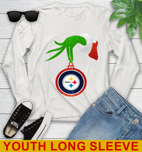 Pittsburgh Steelers Grinch Merry Christmas NFL Football Youth Long Sleeve 12
