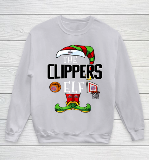 LA Clippers Christmas ELF Funny NBA Youth Sweatshirt 3