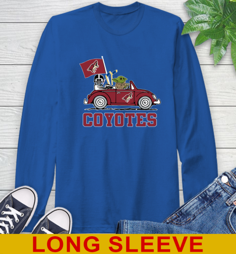 NHL Hockey Arizona Coyotes Darth Vader Baby Yoda Driving Star Wars Shirt Long Sleeve T-Shirt 9