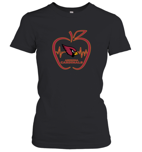 Apple Heartbeat Teacher Symbol Arizona Cardinals Women's T-Shirt