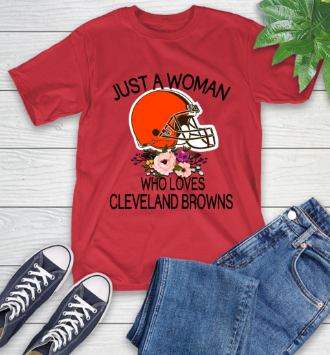 NFL Just A Woman Who Loves Cleveland Browns Football Sports T-Shirt 10
