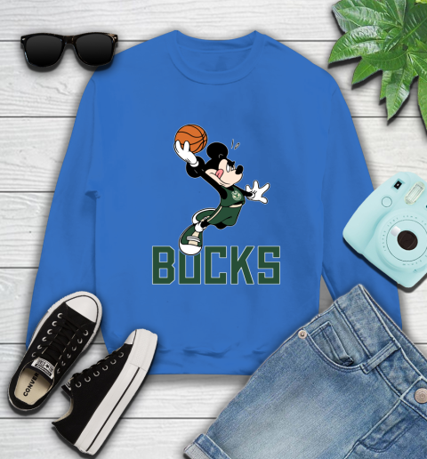 NBA Basketball Milwaukee Bucks Cheerful Mickey Mouse Shirt Sweatshirt 9