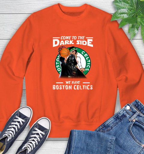 NBA Come To The Dark Side We Have Boston Celtics Star Wars Darth Vader Basketball Sweatshirt 3