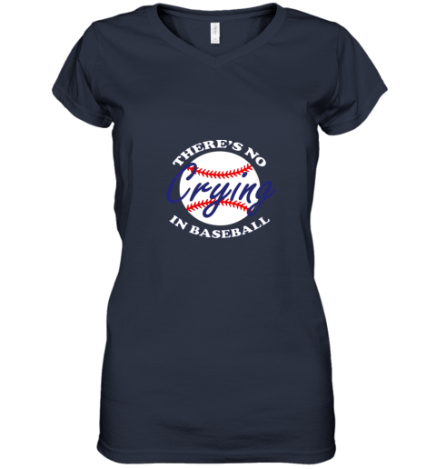 saby womens vintage there39 s no crying in baseball funny baseball sayings women v neck t shirt 39 front navy