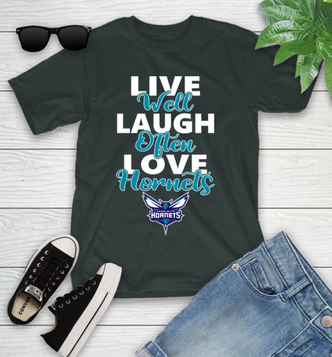 NBA Basketball Charlotte Hornets Live Well Laugh Often Love Shirt Youth T-Shirt 5