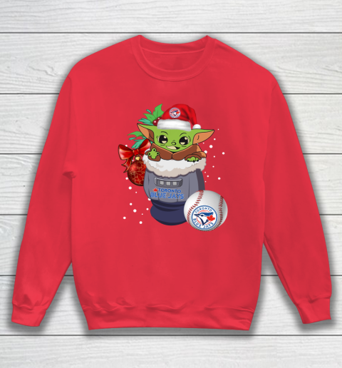 Toronto Blue Jays Christmas Baby Yoda Star Wars Funny Happy MLB Sweatshirt 8