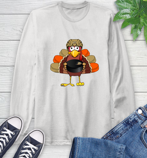 Anaheim Ducks Turkey Thanksgiving Day Long Sleeve T-Shirt