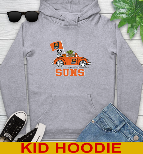 NBA Basketball Phoenix Suns Darth Vader Baby Yoda Driving Star Wars Shirt Youth Hoodie 6