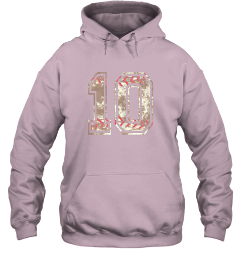 6pme baseball jersey number 10 vintage distressed hoodie 23 front light pink