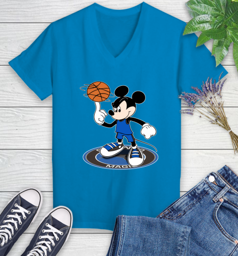 NBA Basketball Orlando Magic Cheerful Mickey Disney Shirt Women's V-Neck T-Shirt 6