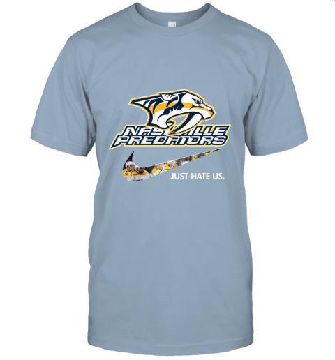 NHL Team Nashville Predators x Nike Just Hate Us Hockey Unisex Jersey Tee