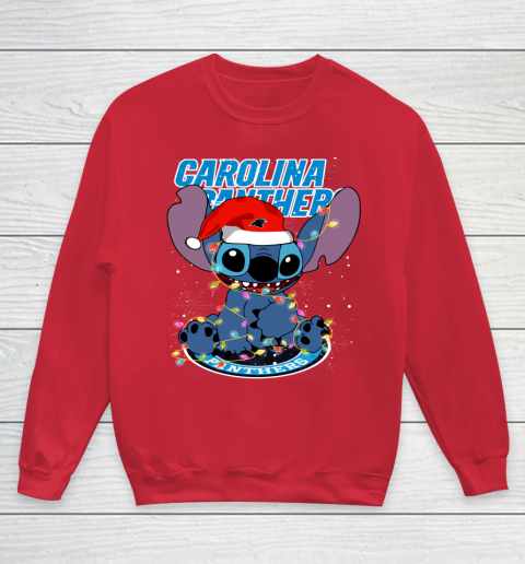Carolina Panthers NFL Football noel stitch Christmas Youth Sweatshirt - Image 5