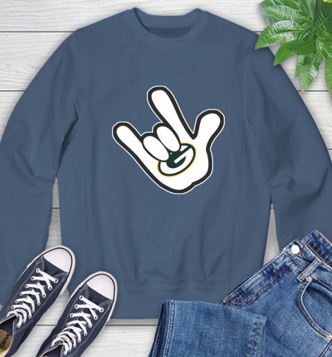 Green Bay Packers NFL Football Mickey Rock Hand Disney Sweatshirt 7