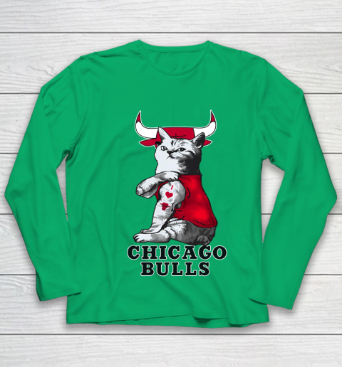 NBA Basketball My Cat Loves Chicago Bulls Youth Long Sleeve 4