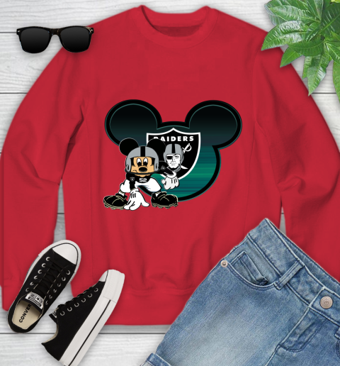 NFL Oakland Raiders Mickey Mouse Disney Football T Shirt Youth Sweatshirt 9